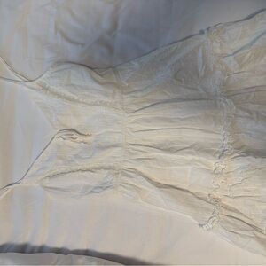 Francesca's Collections White Mini Dress with Ruched Detailing